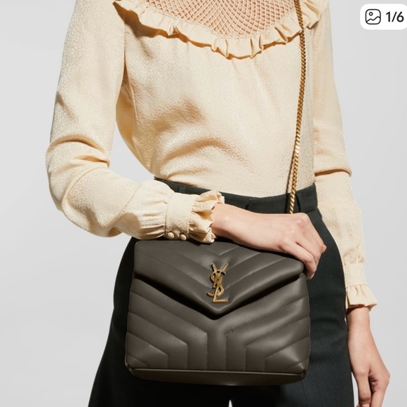 Yves Saint Laurent Quilted Crossbody Bag - Dark Brown - Picture 1 of 6
